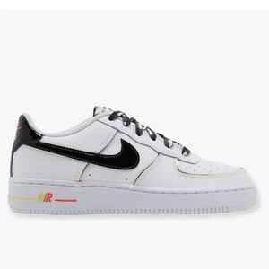 Nike Air Force 1 Low Fresh White Black Bright Crimson DJ5528-100 size youth 7